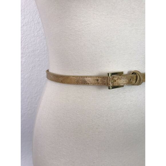 Via Spiga Brown Faux Leather Print Belt - Picture 3 of 5